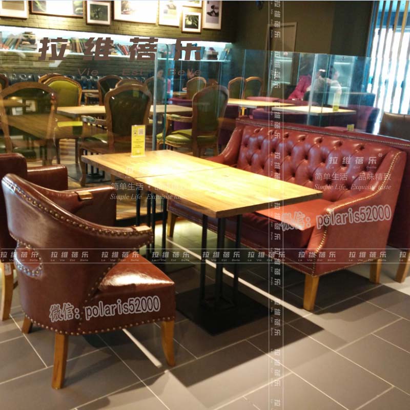 嘉興甜品店沙發(fā)（冰淇淋店沙發(fā)）實(shí)木沙發(fā)