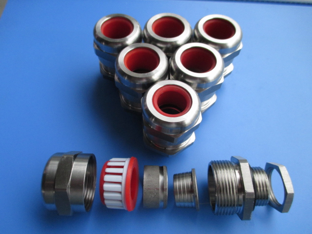 NPT3/4铜镀镍铠装防爆填料函 铠装防爆接头  防爆铠装格兰头