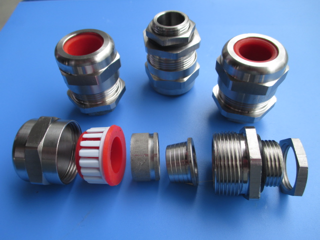 不绣钢铠装防爆接头、防爆电缆密封接头M20  铠装密封接头  铠装防爆格兰头
