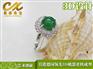 在肇庆怎么买优质的翡翠满绿蛋面镶嵌镶钻 ：翡翠k金吊坠