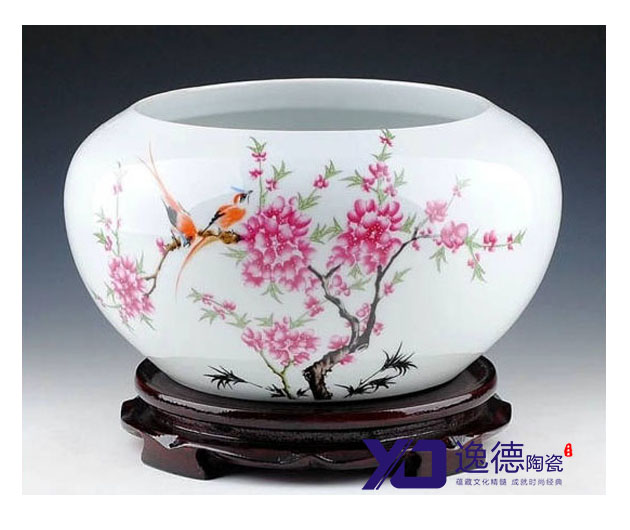 青花瓷大缸，手绘陶瓷大缸，陶瓷鱼缸，装饰品陶瓷大缸