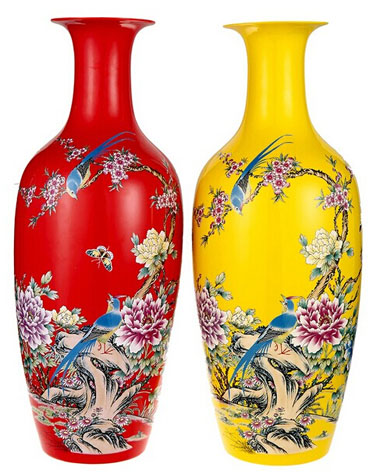 珐琅彩锦上添花玉树对瓶&nbsp;&nbsp;收藏品&nbsp;&nbsp;工艺品&nbsp;&nbsp;礼品
