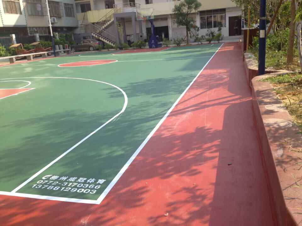玉林塑胶硅PU球场材料  过车硅PU球场  硅PU两用球场  橡胶硅PU球场