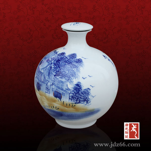 10斤装密封手绘青花酒瓶厂家 青花酒瓶礼品  青花酒瓶价格  10斤酒瓶  密封酒瓶