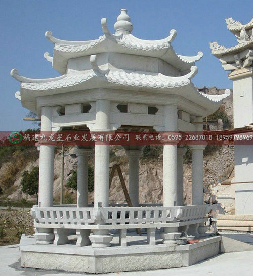 福建石凉亭 单层石亭子 古建亭子 石雕凉亭 惠安石雕 石亭子安装 石雕工艺品