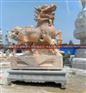 厂家供应 青石麒麟镇宅辟邪 晚霞红石雕麒麟 雕刻麒麟