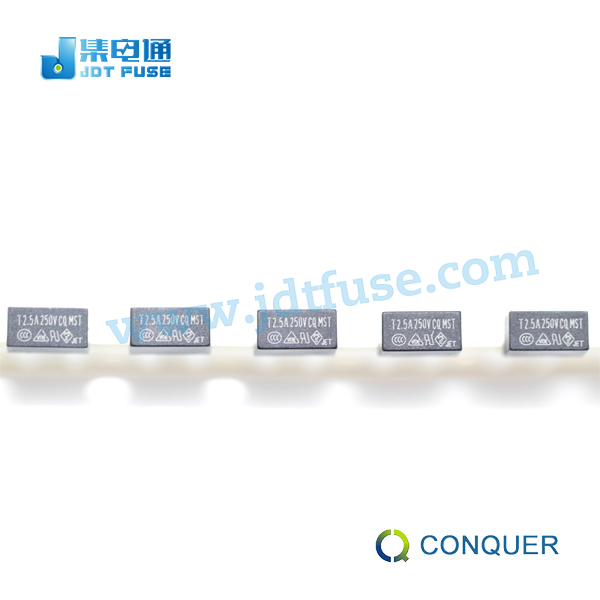 Conquer/功得 方形慢断MST2.50 2.5A  一次性保险丝  方形插件  功得小黑豆