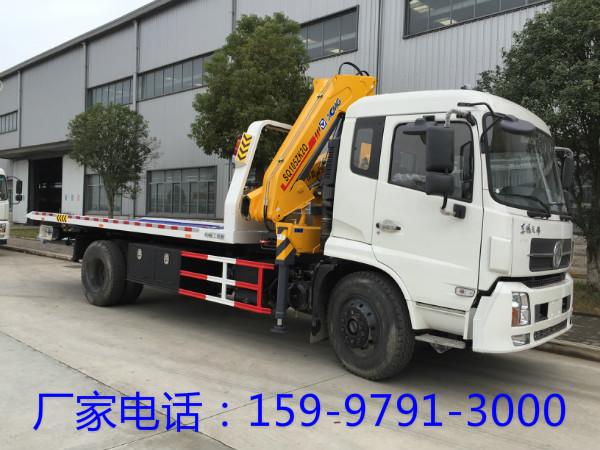 东风天锦一拖二清障带徐工吊机价格  清障车  一拖二清障车  清障车厂家