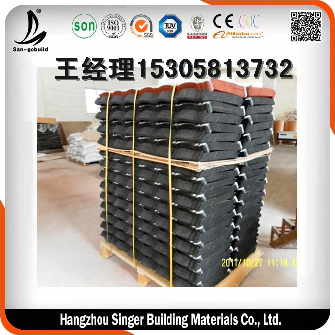 甘肃圣戈邦金属瓦施工指导153-0581-3732  甘肃金属瓦  彩砂金属瓦  金属瓦厂家