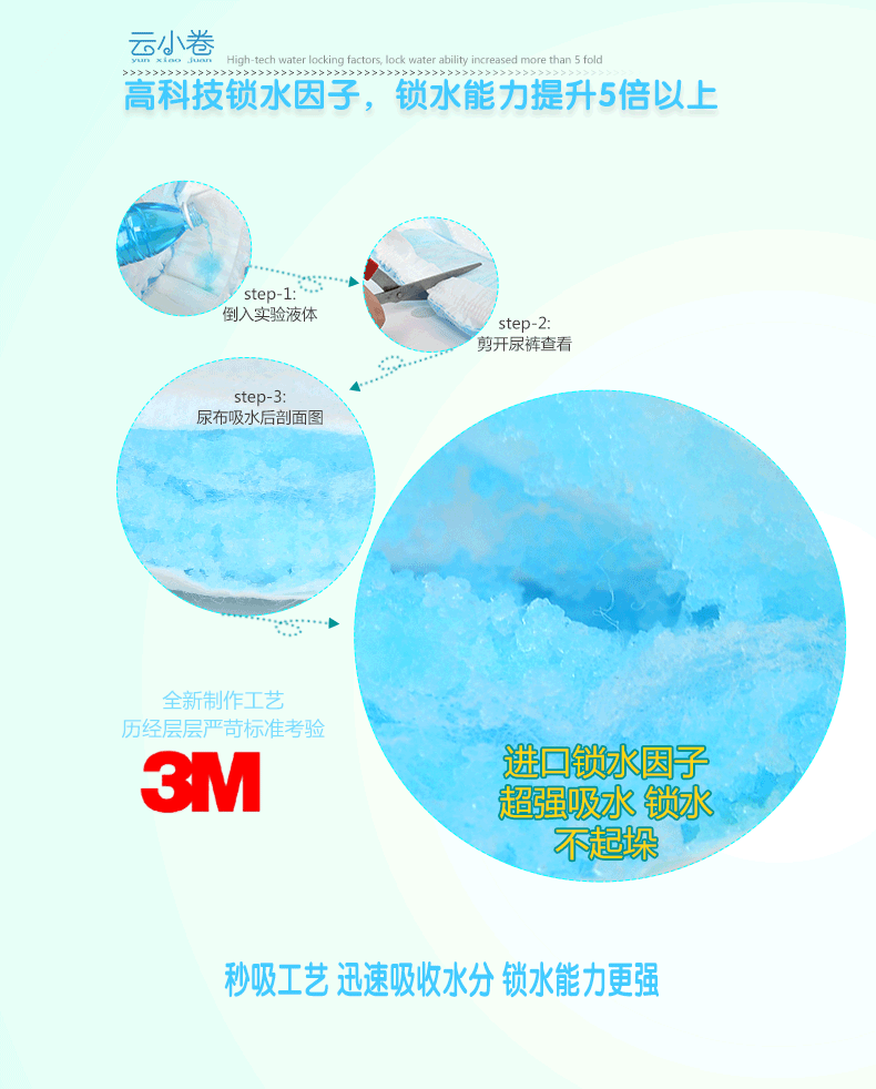 云小卷YK608通码全芯体超柔超薄简装婴儿纸尿裤尿不湿一件代  拉拉裤