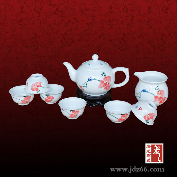 年终礼品茶具 景德镇手绘茶具 高档陶瓷茶具