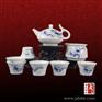 福利礼品陶瓷茶具   青花陶瓷茶具厂家  手绘陶瓷茶具优点