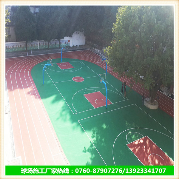 中山学校体育场地胶施工 弹性防滑球场地胶施工厂家