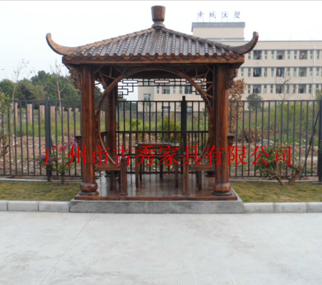 仿古四角亭子  四角木结构凉亭  仿古四角凉亭