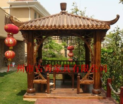仿古四角亭子  四角木结构凉亭  仿古四角凉亭