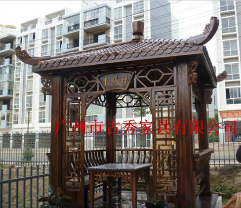 仿古四角亭子  四角木结构凉亭  仿古四角凉亭
