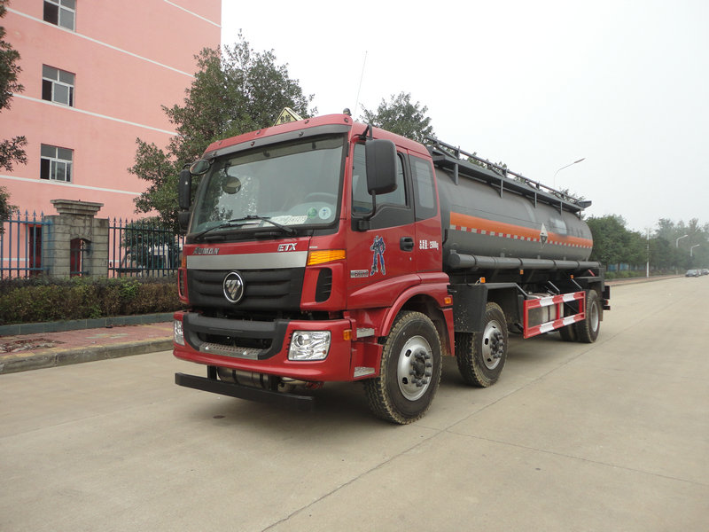 欧曼小三轴26方硫酸运输车,化工半挂车价格