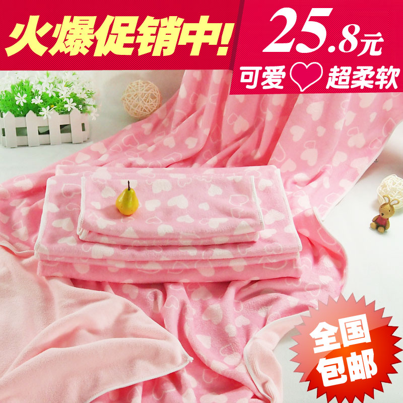 超细纤维可爱图案浴巾 柔软吸水沙滩巾 男女士情侣款厂家直销