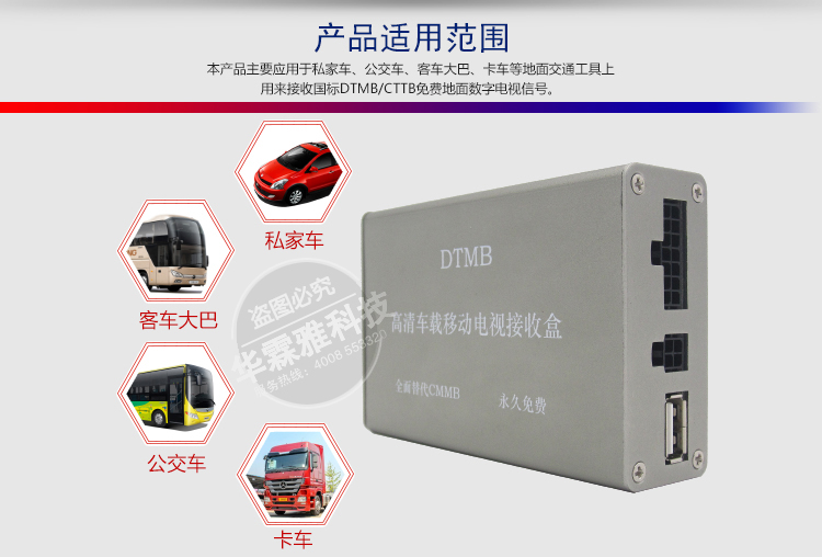 HLINYA858TV高清车载移动电视接收盒  全面替代CMMB  永久免费