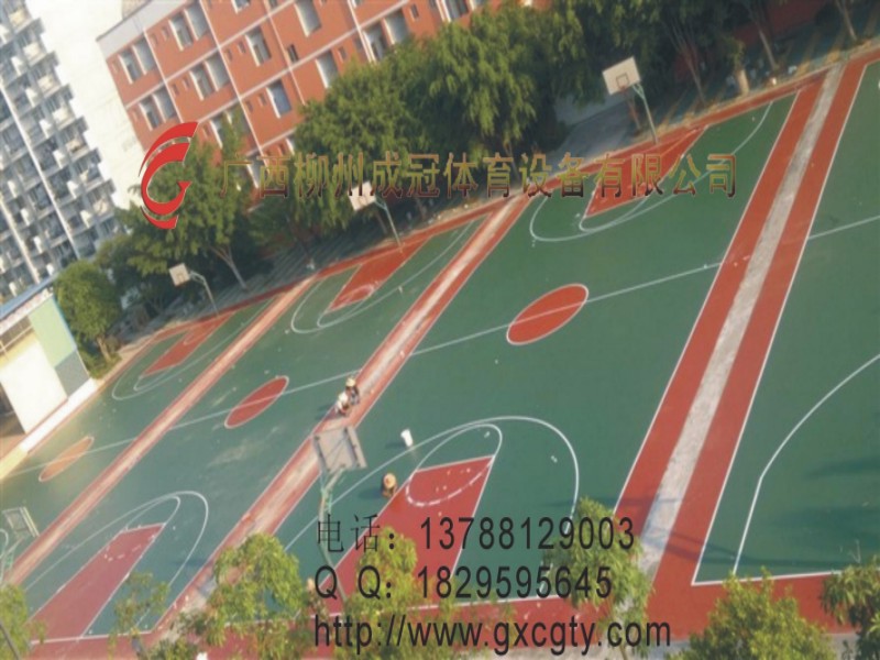 柳州羽毛球场画线施工队  篮球场划线  篮球场专业画线  塑胶球场划线材料