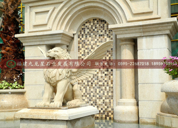 石雕喷水动物