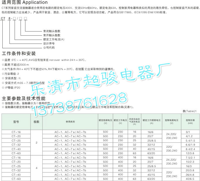 CT-16A家用接触器