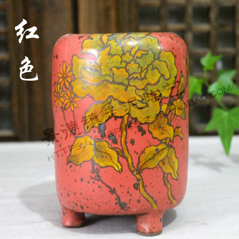 景德镇走泥陶艺韩国手绘多肉花盆粗陶多肉植物创意陶瓷花盆包邮&nbsp;&nbsp;陶瓷手绘花盆&nbsp;&nbsp;创意花盆