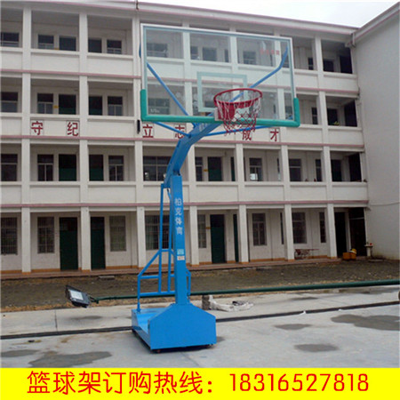 高明畅销新款篮球架固定玻璃钢纤维板篮球架固定式单臂篮球架  篮球柱  蓝球架