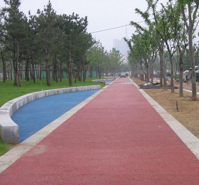 生态透水混凝土地坪施工就找南京拓彩地坪  南京生态混凝土  南京彩色透水地坪  南京透水混凝土