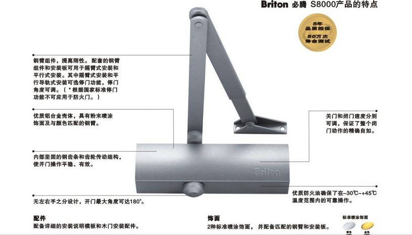 供应英国原装进口BRITON必腾闭门器  欧标闭门器  进口闭门器  明装闭门器