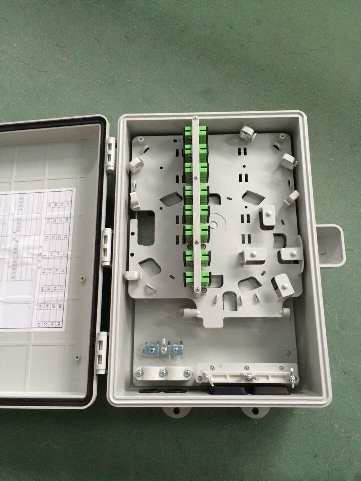 供应成都市光纤入户工程24芯塑料光纤分纤箱 法兰机架式  24芯光纤入户分纤箱  光缆分纤箱