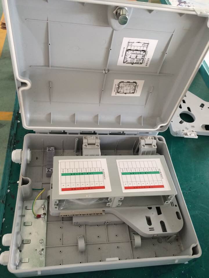 供应陕西48芯法兰机架式塑料光纤入户分纤箱  48芯光纤入户分纤箱  48芯塑料光纤分纤箱