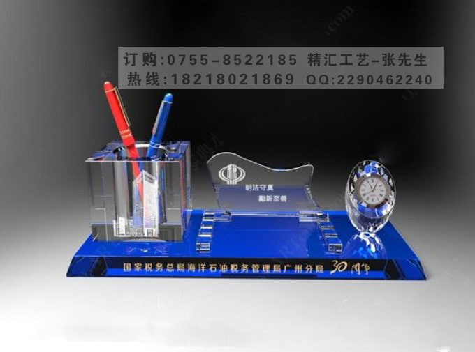 三件套办公摆件礼品,福州水晶礼品制作 三件套摆件礼品 活动庆典水晶礼品