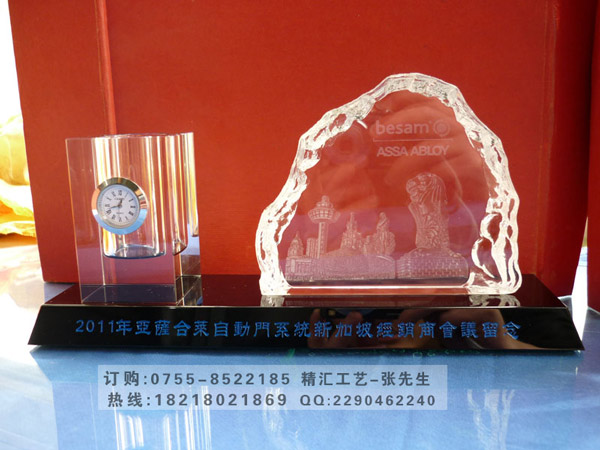 福州公司开业剪彩仪式水晶礼品,赠送嘉宾客户礼品 福州水晶礼品的 开业剪彩庆典礼品 三件套摆件礼品