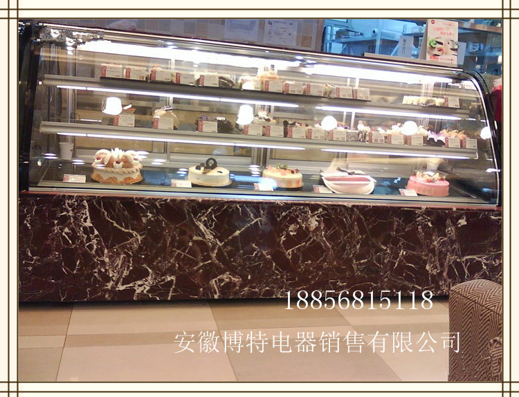 佳伯加工定制双弧形后开门蛋糕柜，蛋糕店专用蛋糕保鲜冷藏展示柜  蛋糕保鲜柜  蛋糕展示柜  蛋糕冷藏柜