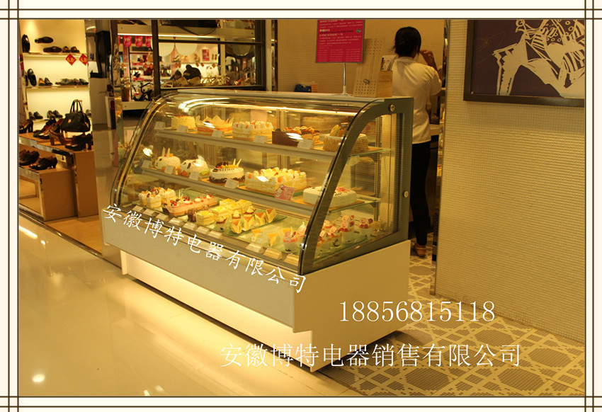 佳伯加工定制双弧形后开门蛋糕柜，蛋糕店专用蛋糕保鲜冷藏展示柜  蛋糕保鲜柜  蛋糕展示柜  蛋糕冷藏柜
