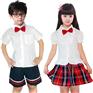 供应全国小学夏季英伦风校服厂家直销量大从优