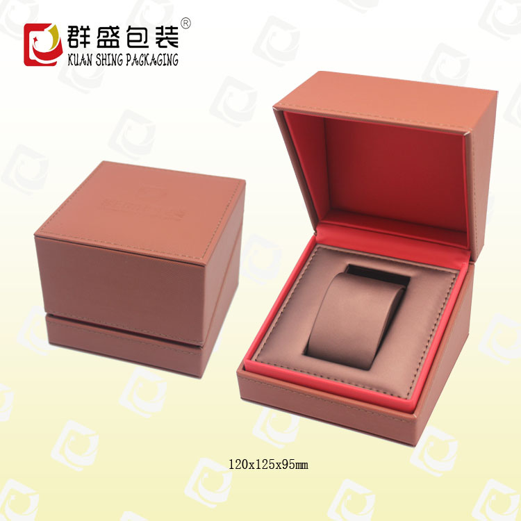 深圳厂家 红色斜边翻盖皮革手表盒 时尚手表包装盒&nbsp;&nbsp;高档手表盒