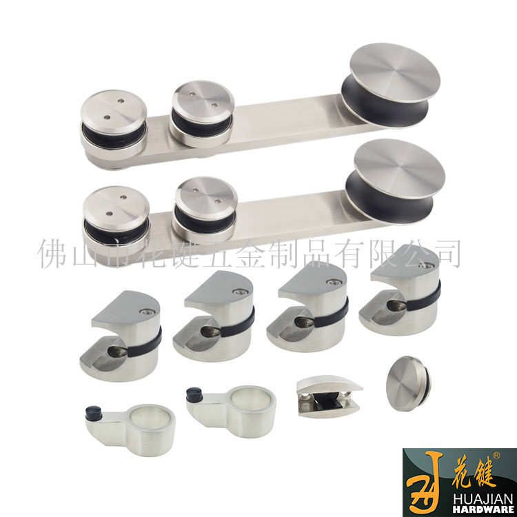 外贸出口不锈钢玻璃门滑轮正品批发01A对墙套装  不锈钢吊轮  厂家直销  推拉门滑轮