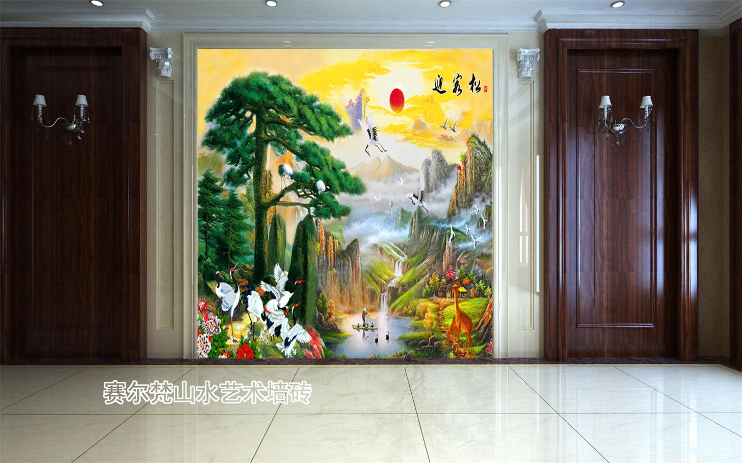 国画山水画背景墙 国画山水画背景墙