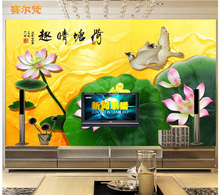 荷塘清趣背景墙 荷塘清趣背景墙