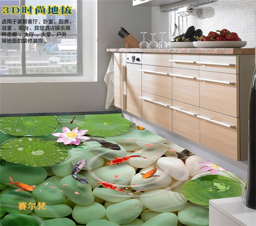 荷花鱼地砖 荷花鱼地砖