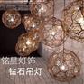 圆形钻石球吊灯后现代简约创意大气儿童客厅酒吧办公不锈钢餐吊灯