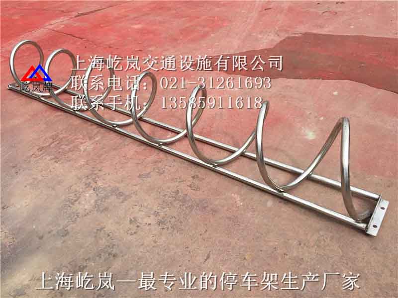 不锈钢卡位式电动车停车架 卡位式停车架 电动车停车架  螺旋自行车锁车架  碳素钢自行车停放  自行车停车架价格