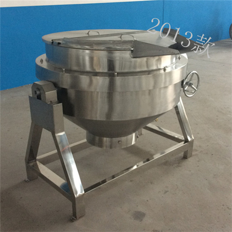 304不锈钢200L手动可倾式燃气 蒸煮夹层锅 火焰可调温度 燃气蒸煮夹层锅 可倾式夹层锅