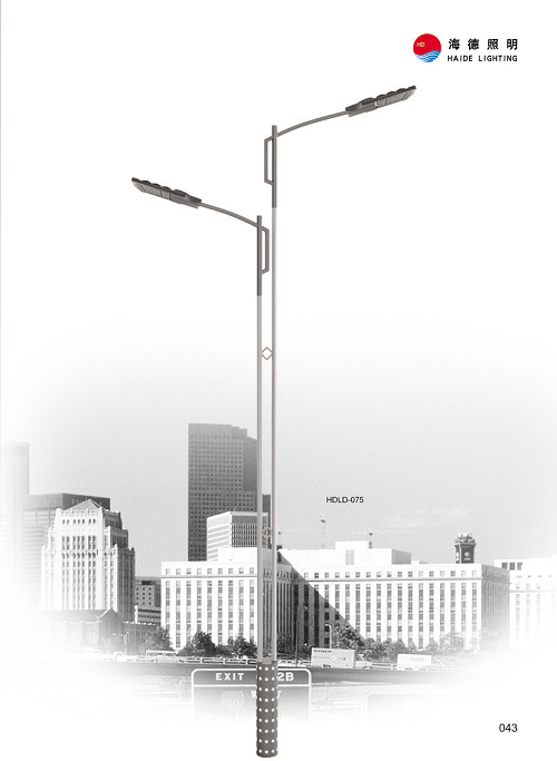 供应LED双臂路灯 路灯杆 6米道路灯高杆灯 led太阳能灯