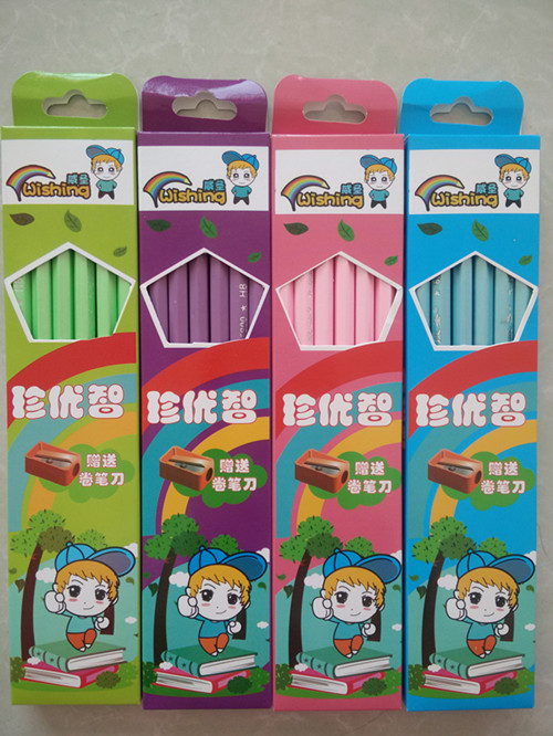 威圣6800珠光4色铅笔/彩皮头铅笔/男孩款  威圣铅笔