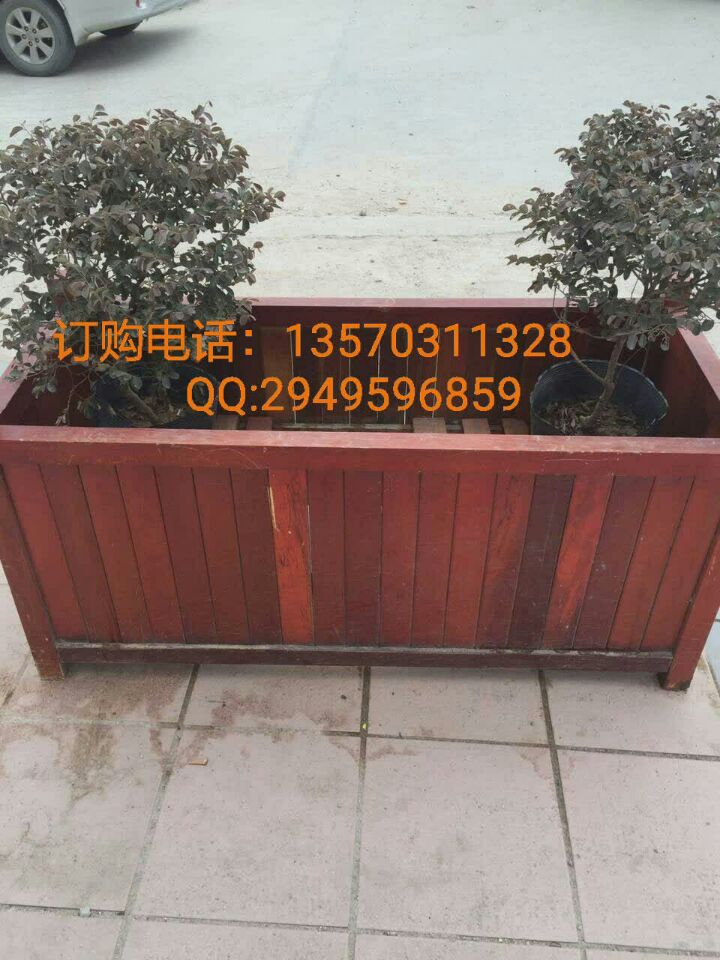 供应商业广场木花槽户外防腐环保实木花箱  防腐木花槽
