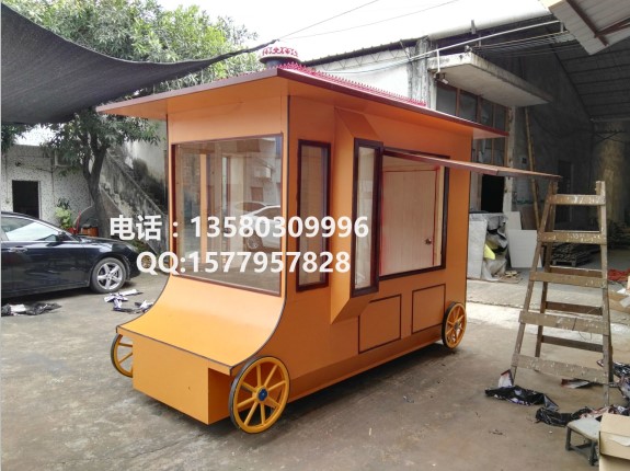 户外木制售货车|商业街售货亭|广场外卖车  户外售货车