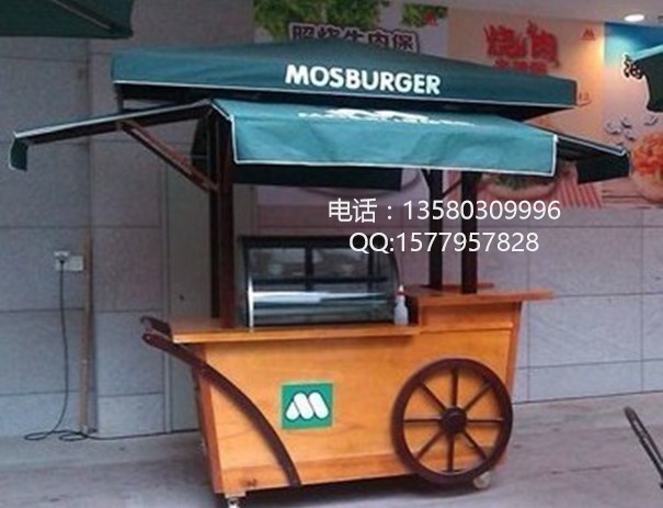 仿古木质售卖亭子|流动餐饮售货车  木质售卖车  流动售货车